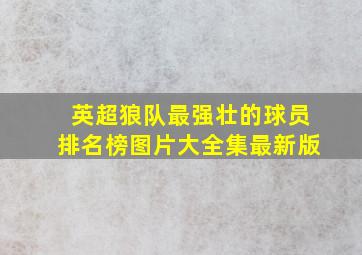 英超狼队最强壮的球员排名榜图片大全集最新版