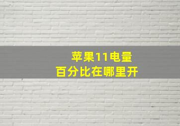 苹果11电量百分比在哪里开