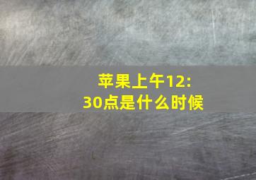 苹果上午12:30点是什么时候