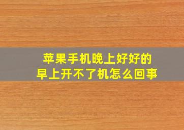 苹果手机晚上好好的早上开不了机怎么回事