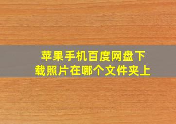 苹果手机百度网盘下载照片在哪个文件夹上