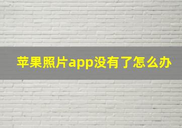 苹果照片app没有了怎么办