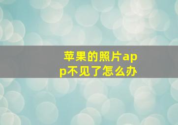 苹果的照片app不见了怎么办