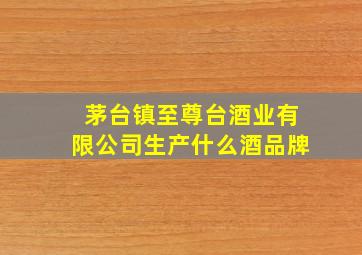 茅台镇至尊台酒业有限公司生产什么酒品牌