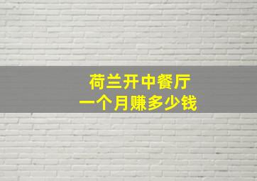 荷兰开中餐厅一个月赚多少钱