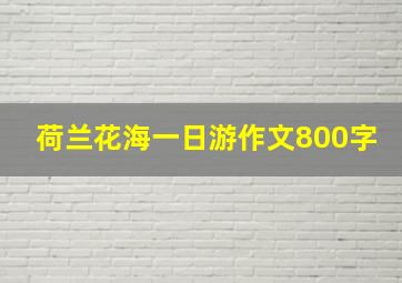 荷兰花海一日游作文800字