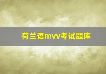 荷兰语mvv考试题库