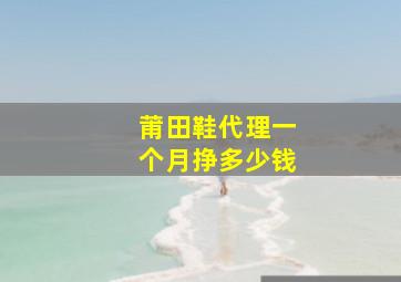 莆田鞋代理一个月挣多少钱