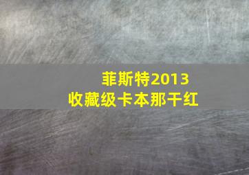 菲斯特2013收藏级卡本那干红