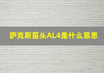 萨克斯笛头AL4是什么意思