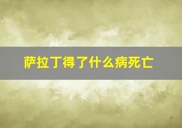 萨拉丁得了什么病死亡