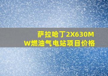 萨拉哈丁2X630MW燃油气电站项目价格