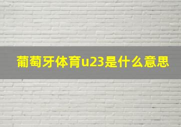 葡萄牙体育u23是什么意思