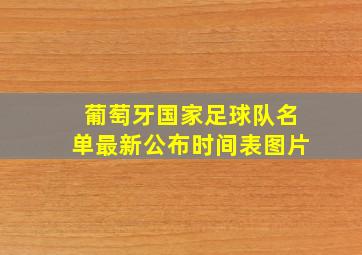 葡萄牙国家足球队名单最新公布时间表图片