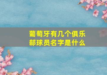 葡萄牙有几个俱乐部球员名字是什么