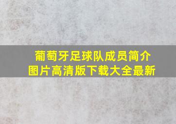 葡萄牙足球队成员简介图片高清版下载大全最新