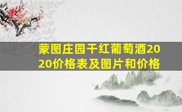 蒙图庄园干红葡萄酒2020价格表及图片和价格