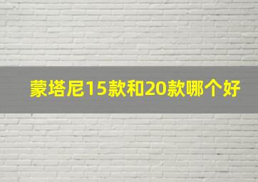 蒙塔尼15款和20款哪个好