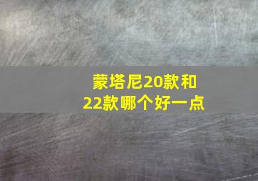 蒙塔尼20款和22款哪个好一点