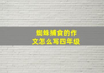 蜘蛛捕食的作文怎么写四年级