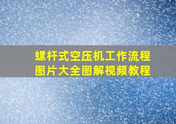 螺杆式空压机工作流程图片大全图解视频教程