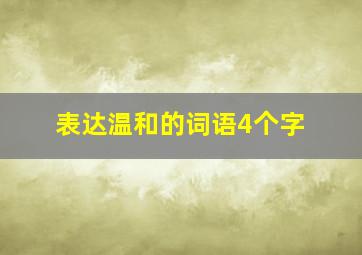 表达温和的词语4个字