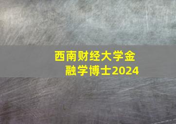 西南财经大学金融学博士2024