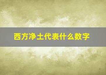 西方净土代表什么数字