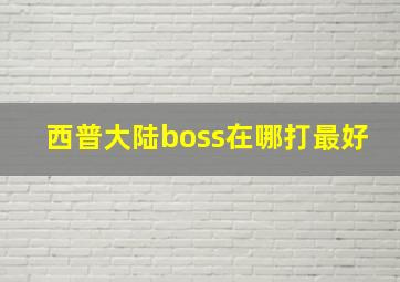 西普大陆boss在哪打最好