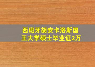 西班牙胡安卡洛斯国王大学硕士毕业证2万