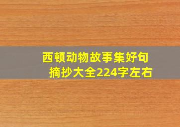 西顿动物故事集好句摘抄大全224字左右