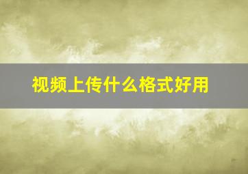 视频上传什么格式好用