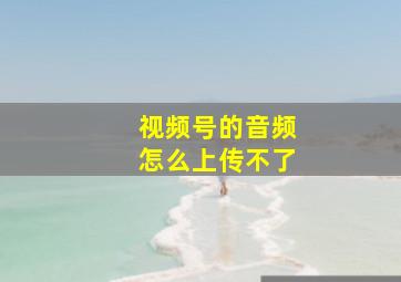 视频号的音频怎么上传不了