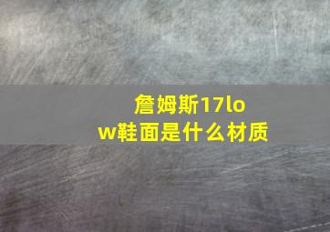 詹姆斯17low鞋面是什么材质