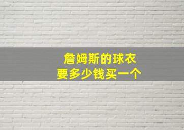 詹姆斯的球衣要多少钱买一个