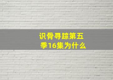 识骨寻踪第五季16集为什么