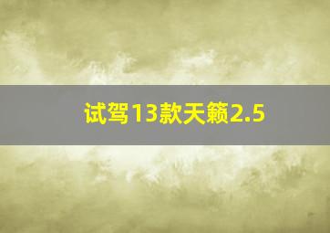 试驾13款天籁2.5