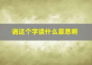 诮这个字读什么意思啊