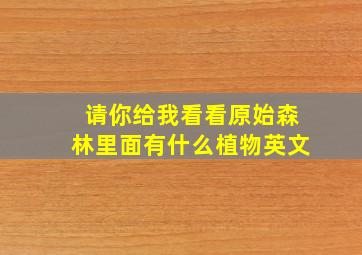 请你给我看看原始森林里面有什么植物英文