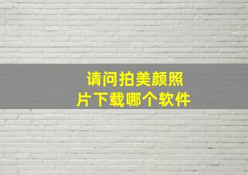 请问拍美颜照片下载哪个软件