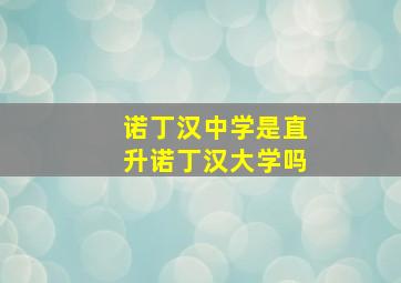 诺丁汉中学是直升诺丁汉大学吗