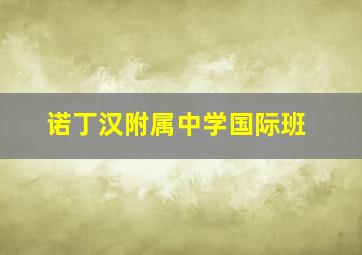 诺丁汉附属中学国际班