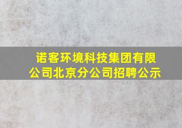 诺客环境科技集团有限公司北京分公司招聘公示