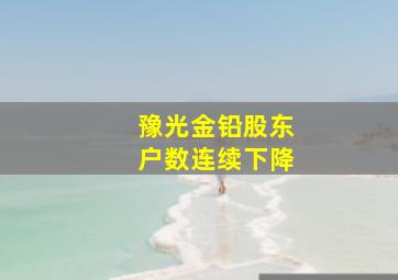 豫光金铅股东户数连续下降