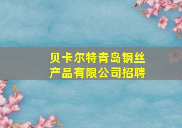 贝卡尔特青岛钢丝产品有限公司招聘