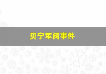 贝宁军阀事件