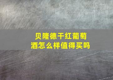 贝隆德干红葡萄酒怎么样值得买吗