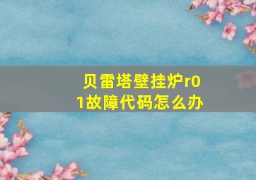 贝雷塔壁挂炉r01故障代码怎么办