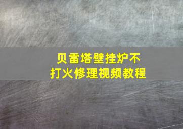 贝雷塔壁挂炉不打火修理视频教程