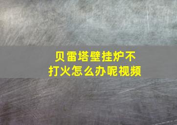 贝雷塔壁挂炉不打火怎么办呢视频